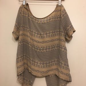 Silk Patterned Light Open Backed T